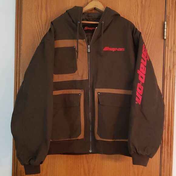 Snap-On Tools Heavyweight Insulated Zip Up Hooded Coat Jacket Sz XL - Picture 1 of 12